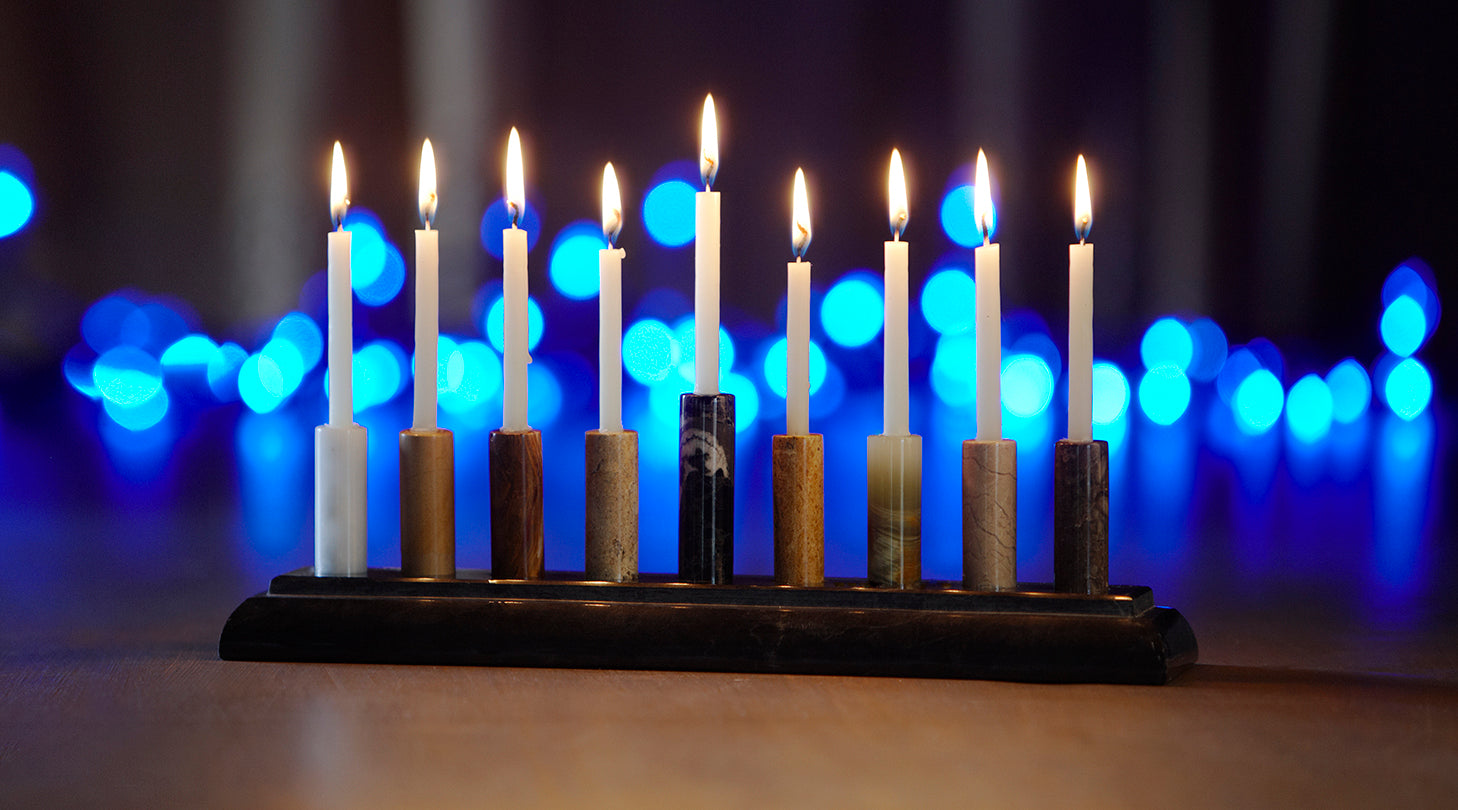 A Stone Menorah for Hanukkah