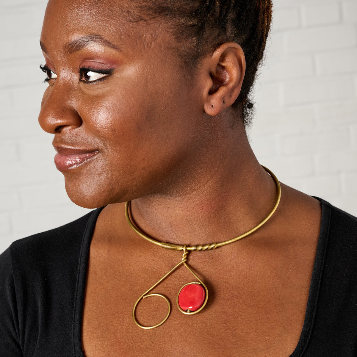 Hiari Asymmetrical Brass Choker – Ten Thousand Villages