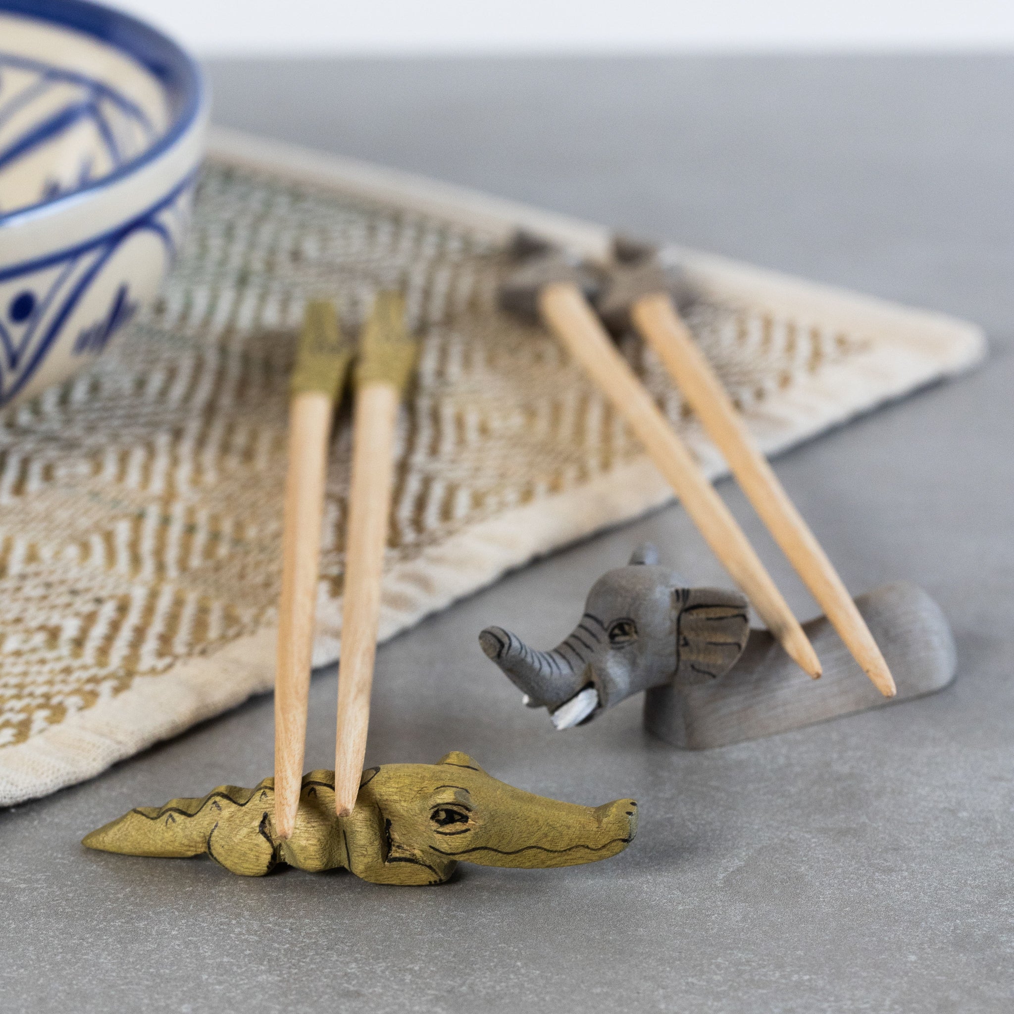 Mamba Crocodile Chopstick Set - Ten Thousand Villages