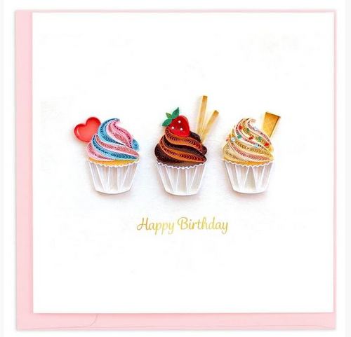 Quilled Cupcakes Birthday Card - Ten Thousand Villages