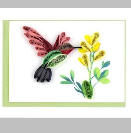 Quilled Hummingbird Gift Enclosure Mini Card - Ten Thousand Villages