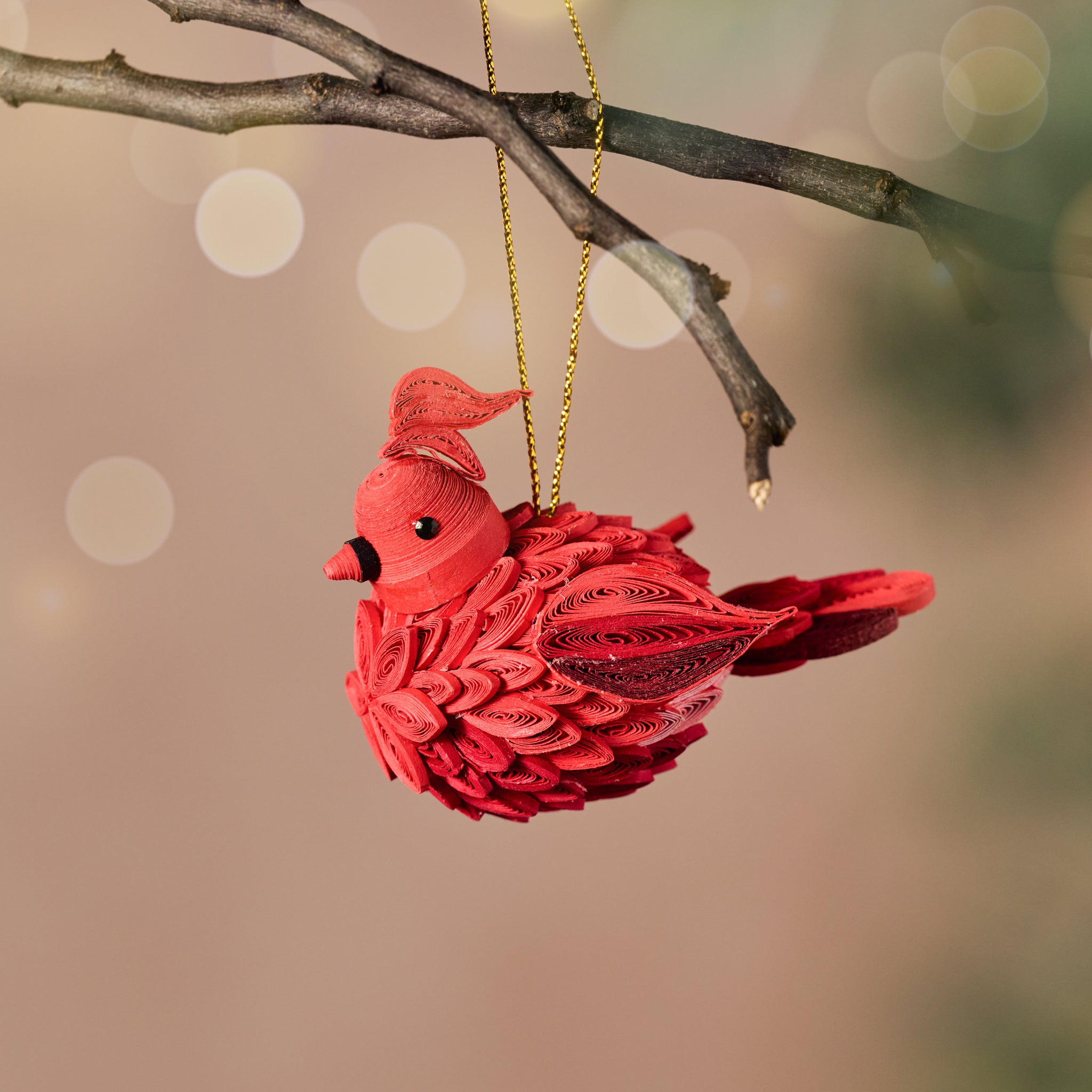 Dep Quilled Cardinal Ornament