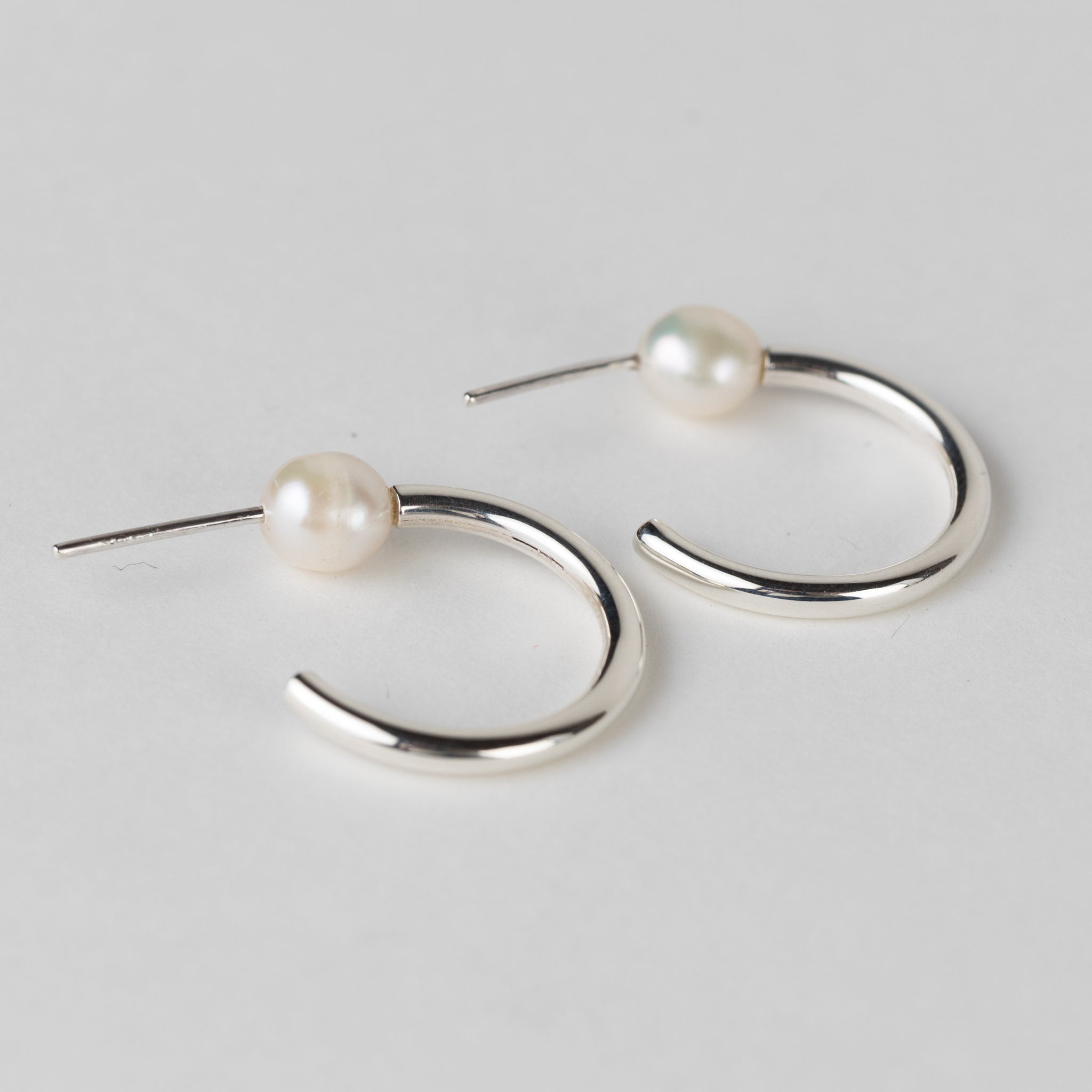 Ati Pearl Silver Hoop Earrings - Ten Thousand Villages