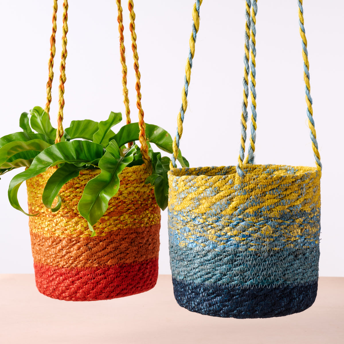 Buna Jute Plant Hanger - Red - Ten Thousand Villages