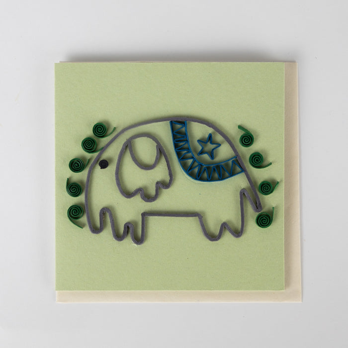 Cute Jute Elephant Handmade Card 1