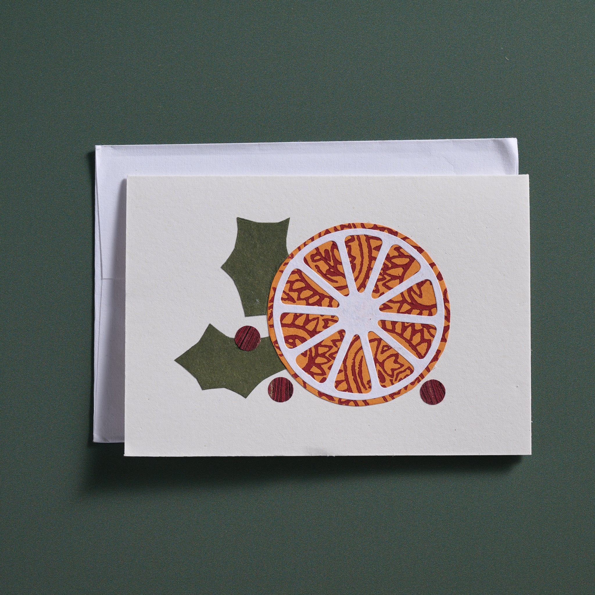 Block Print Orange Slice Card - Ten Thousand Villages