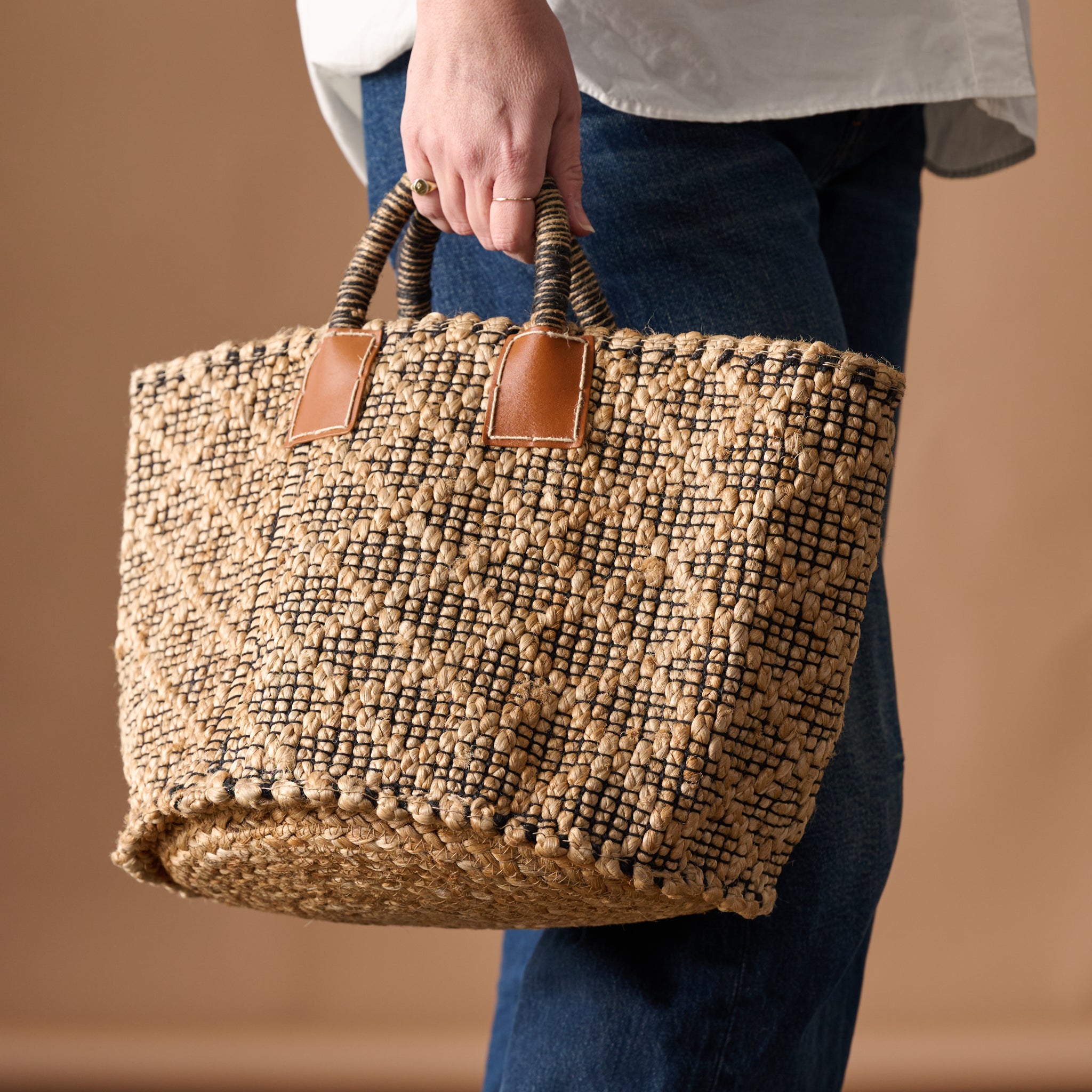 Bahana Handled Jute Basket 14 - Ten Thousand Villages