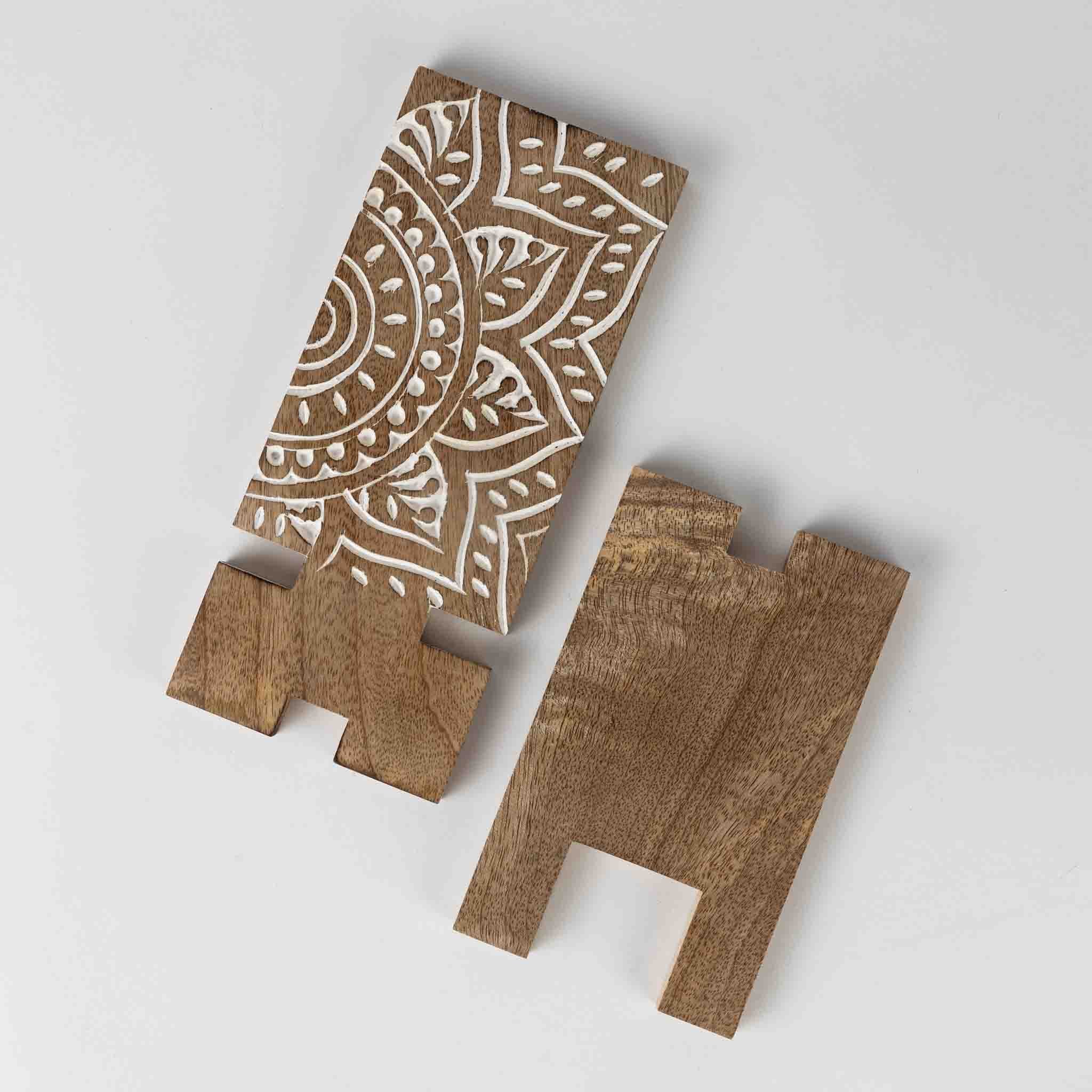Vasai Mango Wood Phone Stand - Mandala - Default Title (6801210)