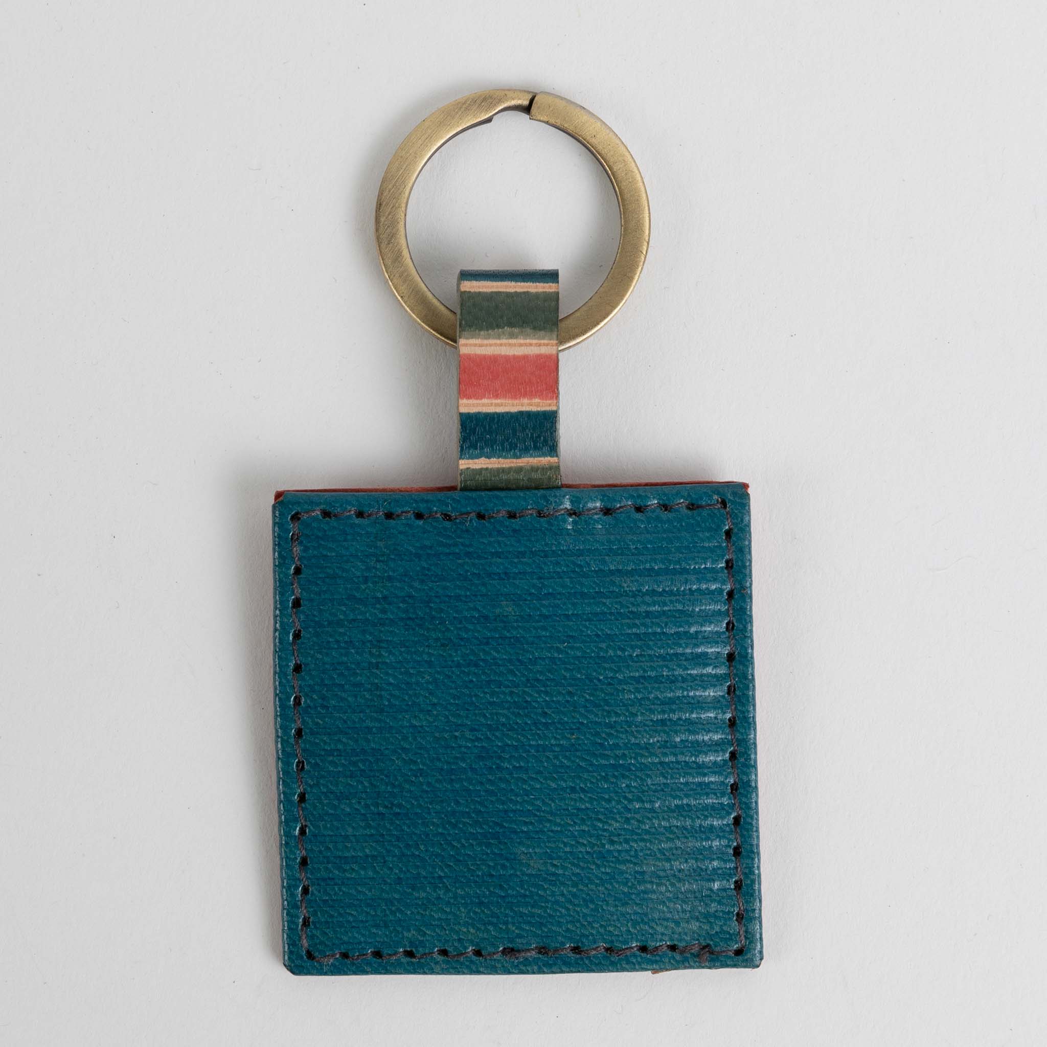 Shanti Square Leather Key Ring - Ten Thousand Villages