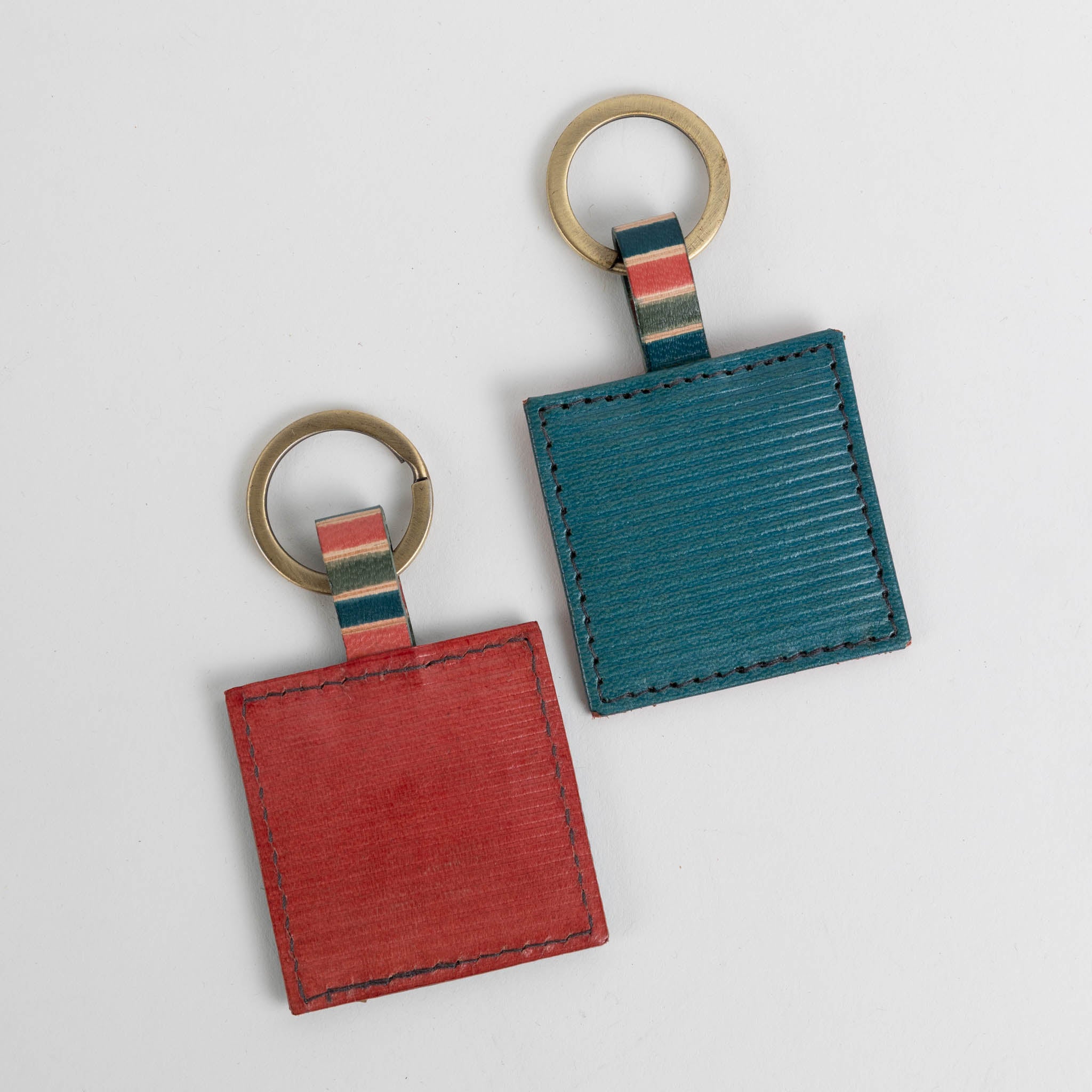 Shanti Square Leather Key Ring - Ten Thousand Villages