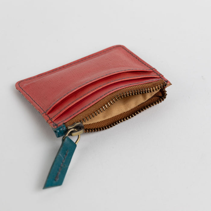 Shanti Striped Zip Leather Card Case 4