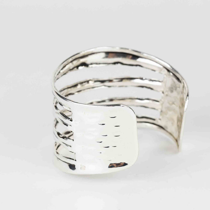 Ruffle Cuff Silver Bracelet - Default Title (6828810) 3