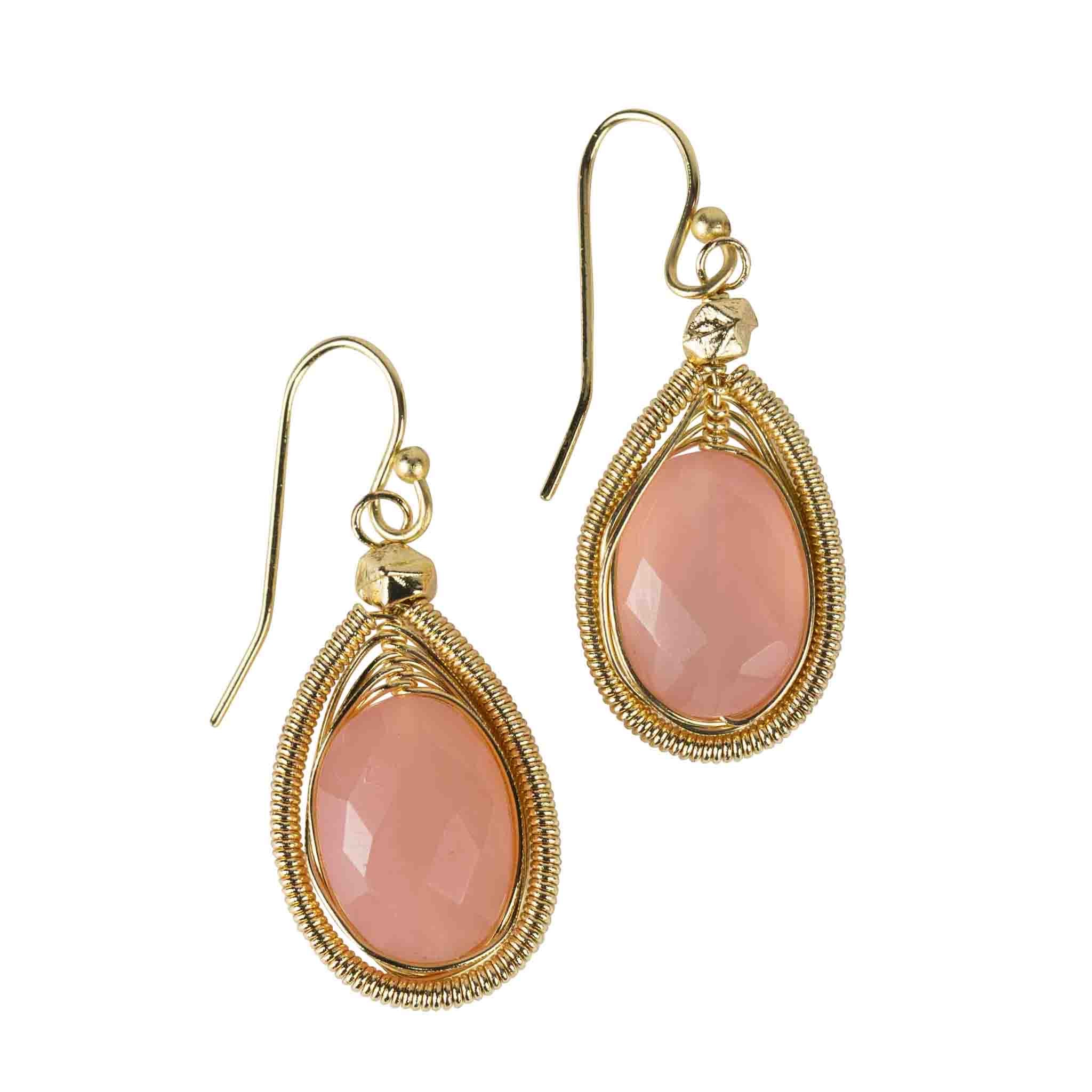 Rose Onyx Drop Earrings - Default Title (6828890)