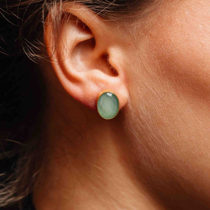 Shanti Green Onyx Stud Earrings - Default Title (6828930) 2