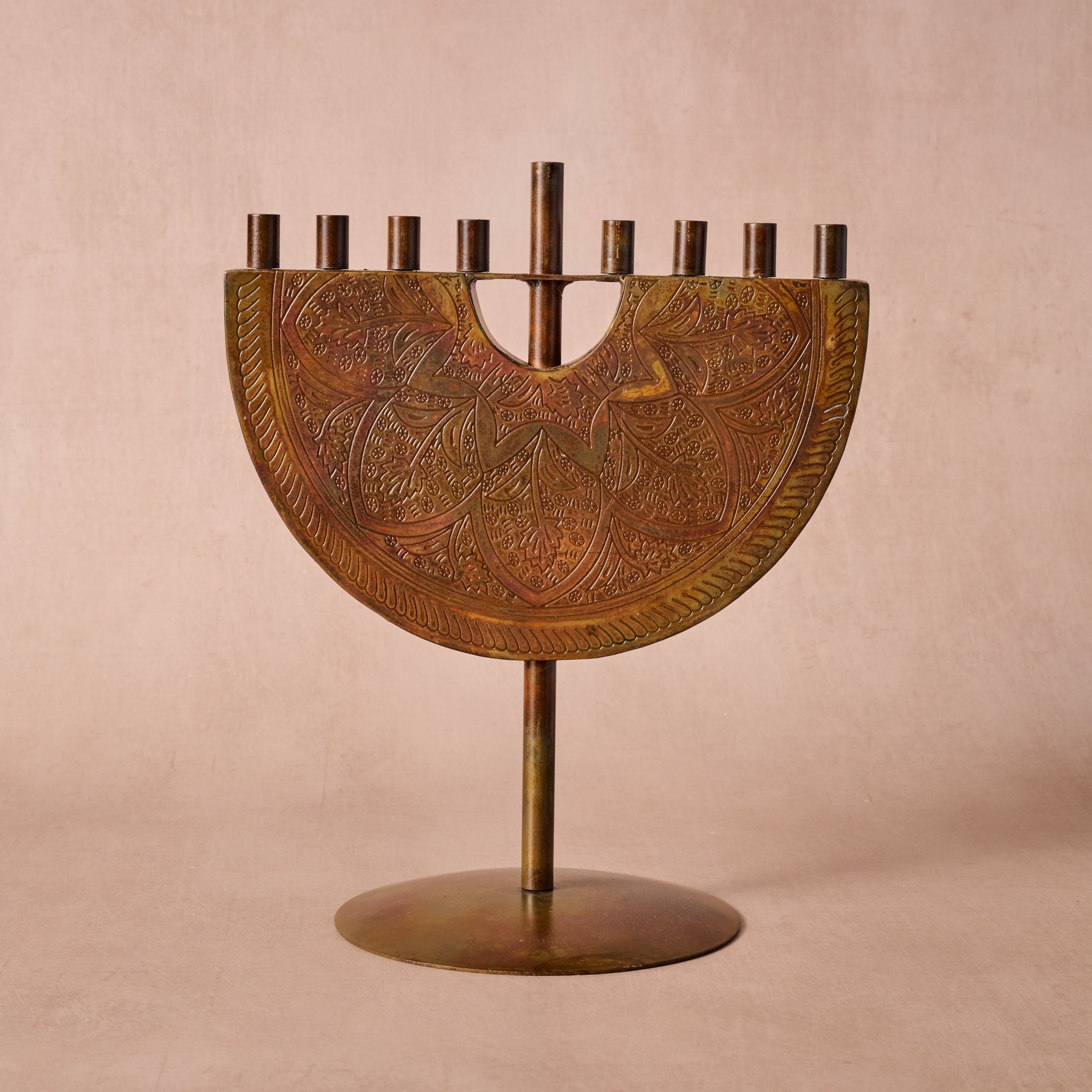 Engraved Iron Menorah