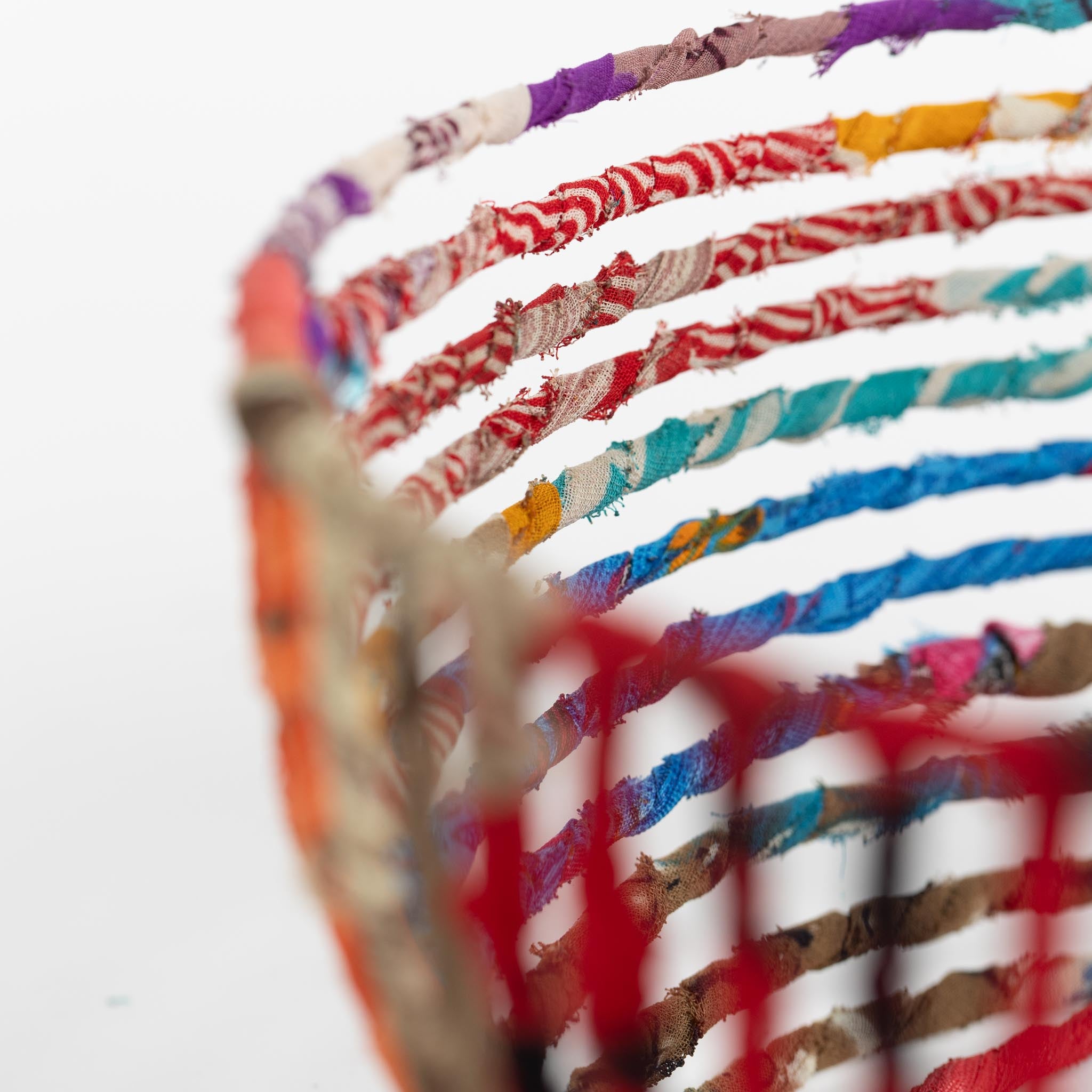 Recycled Sari Wrapped Wire Basket - Ten Thousand Villages