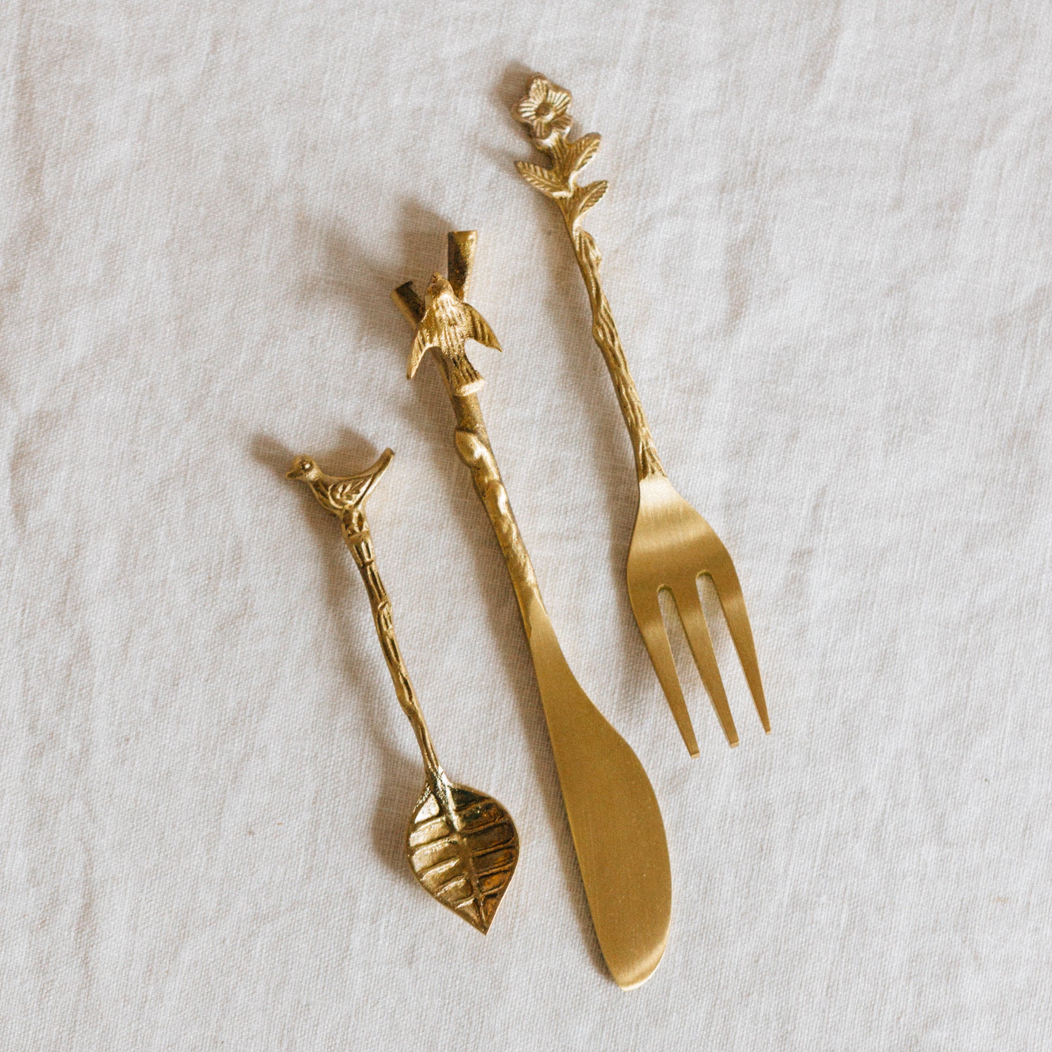 Adavi Brass Mini Serving Utensils - Ten Thousand Villages