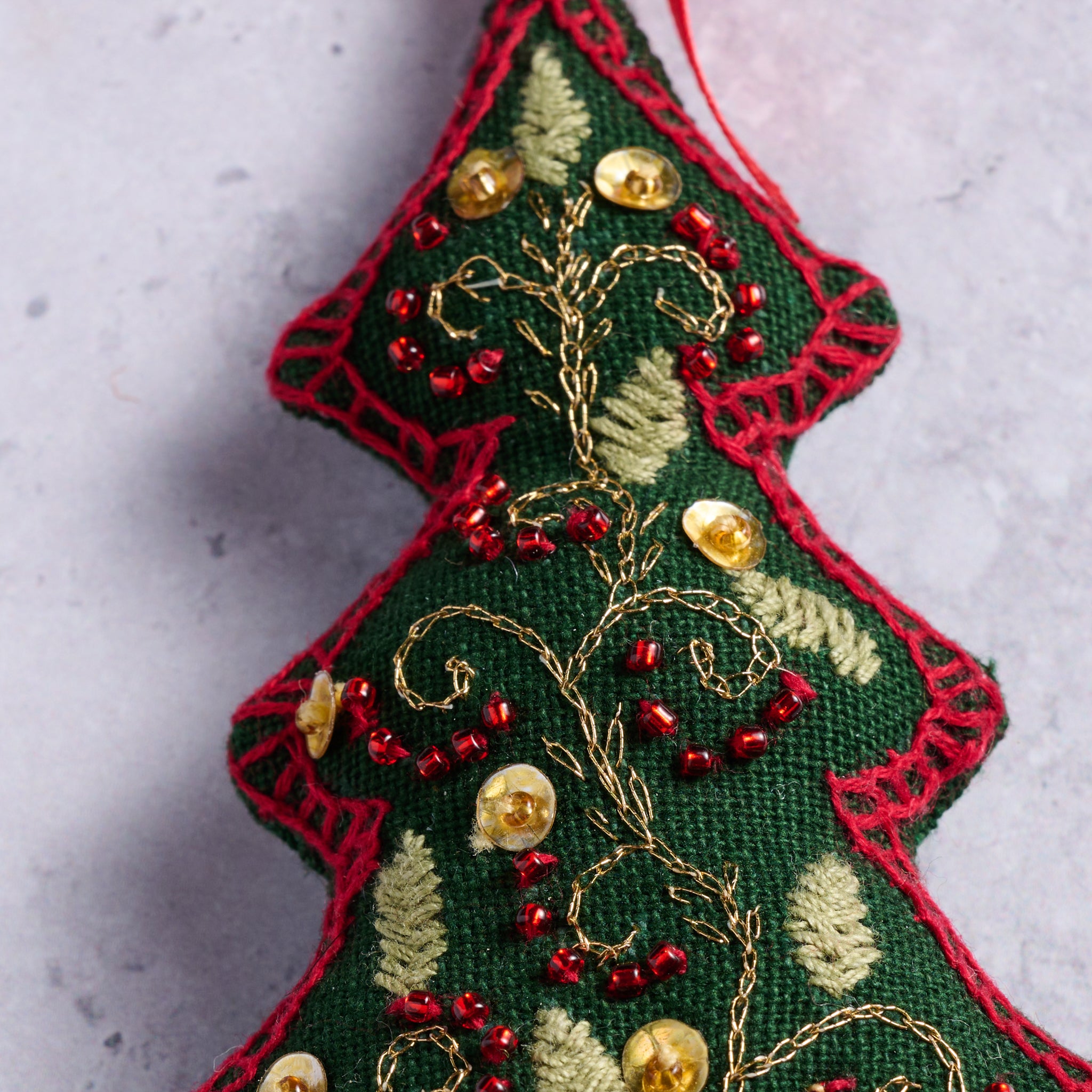 Adorned Christmas Tree Embroidered Ornament - Ten Thousand Villages