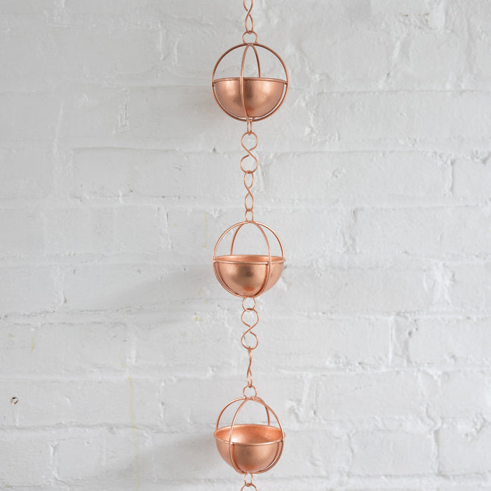 Prava Copper Rain Chain - 7 ft 3