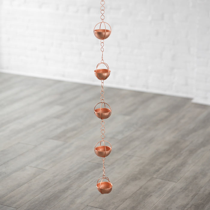 Prava Copper Rain Chain - 7 ft 4