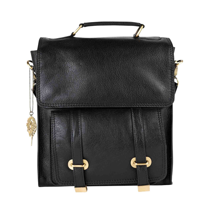 Jarni Leather Convertible Backpack - Black - Default Title (6839650) 1