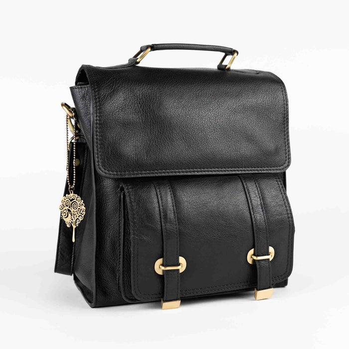 Jarni Leather Convertible Backpack - Black - Default Title (6839650) 3