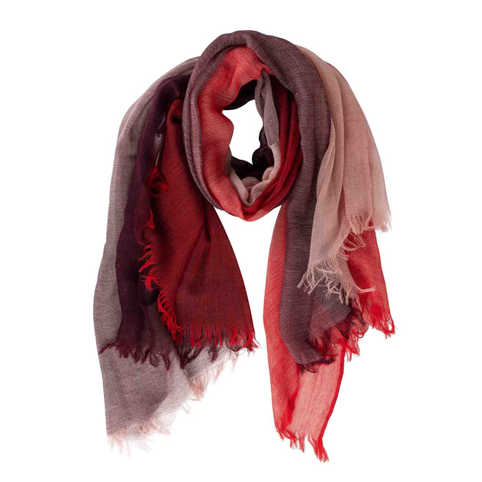 Meera Layered Wool Scarf - Reds - Default Title (6839700) 1