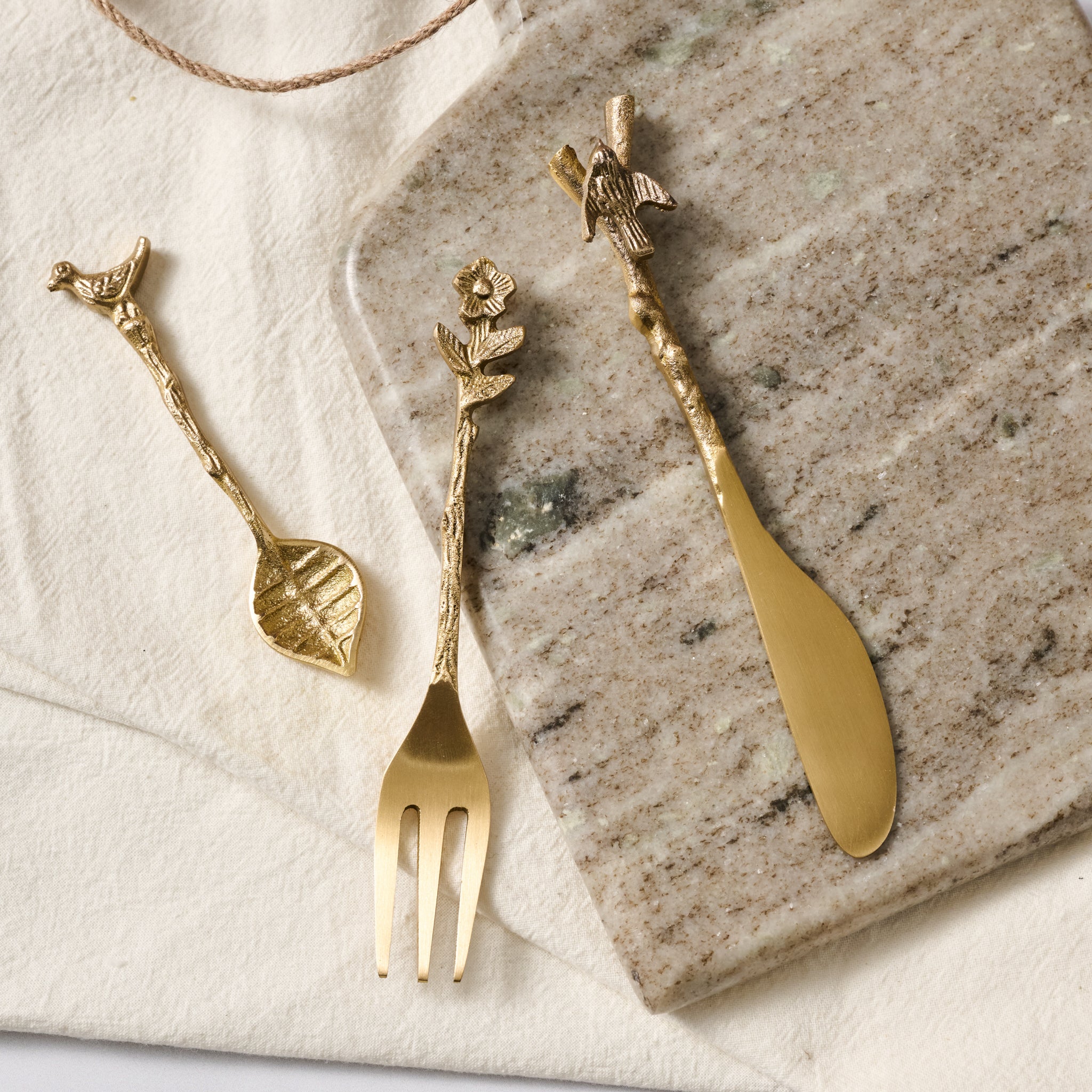 Adavi Gold Mini Serving Utensils - Ten Thousand Villages