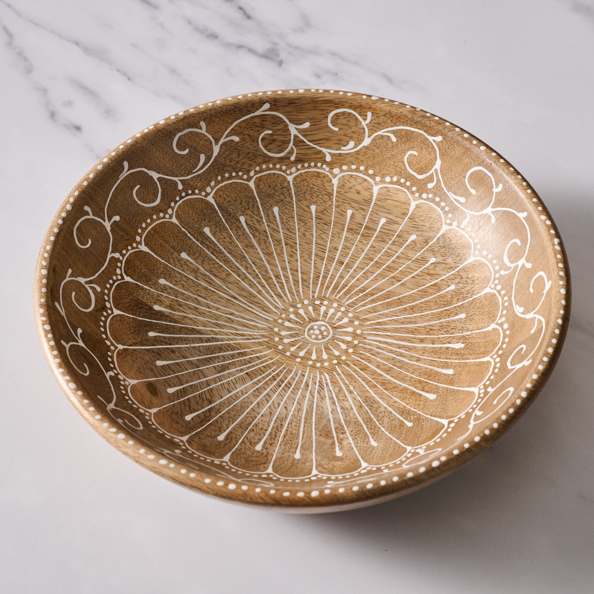 Aiza Handpainted Mango Wood Bowl - Ten Thousand Villages