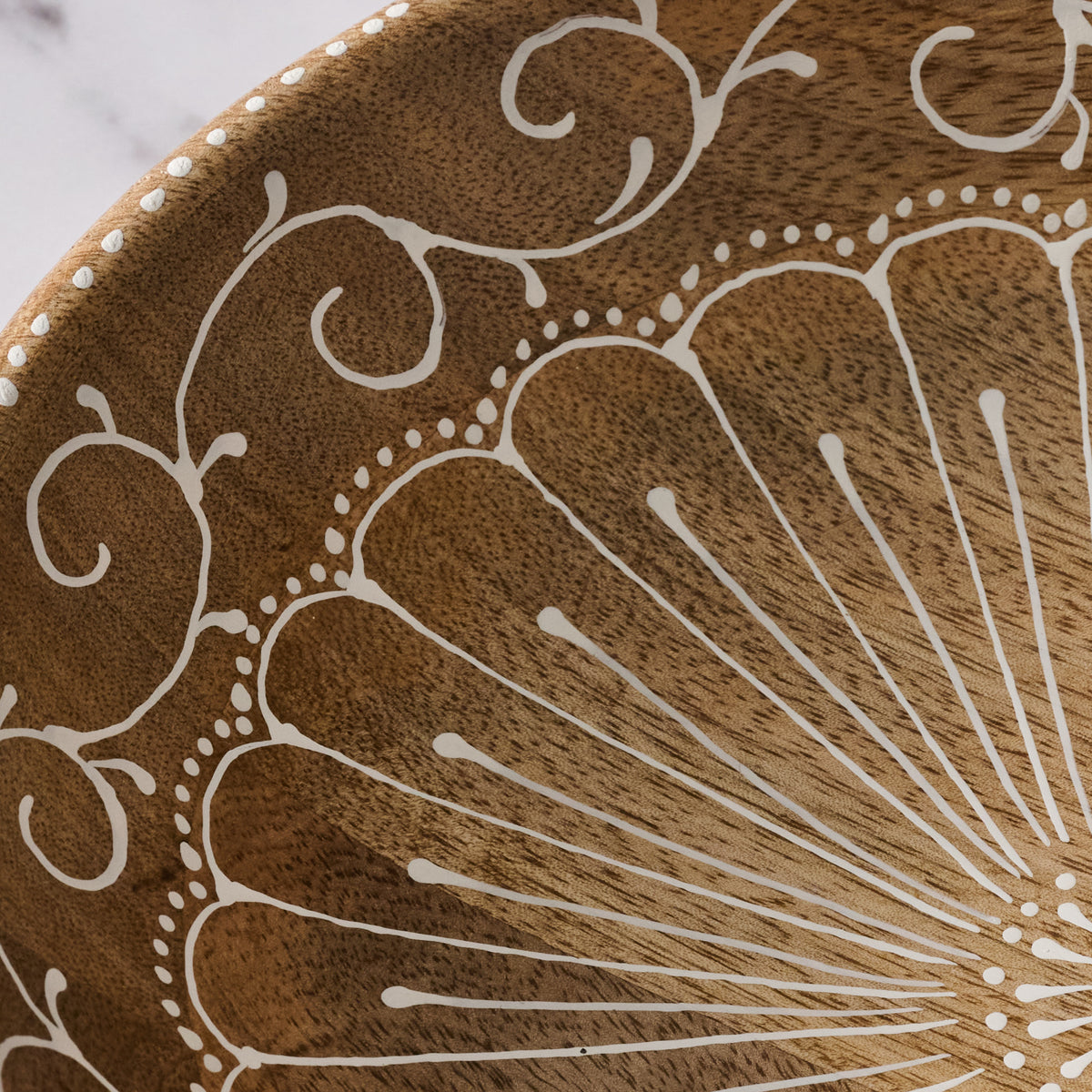 Aiza Handpainted Mango Wood Bowl - Ten Thousand Villages
