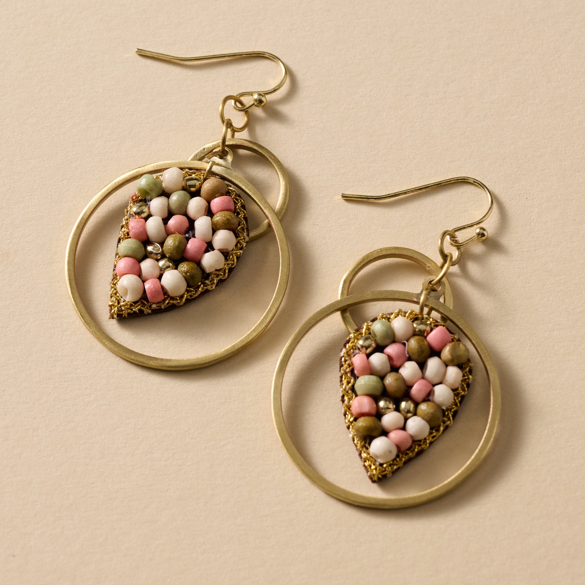 Duniya Embroidered Bead Drop Earrings - Ten Thousand Villages