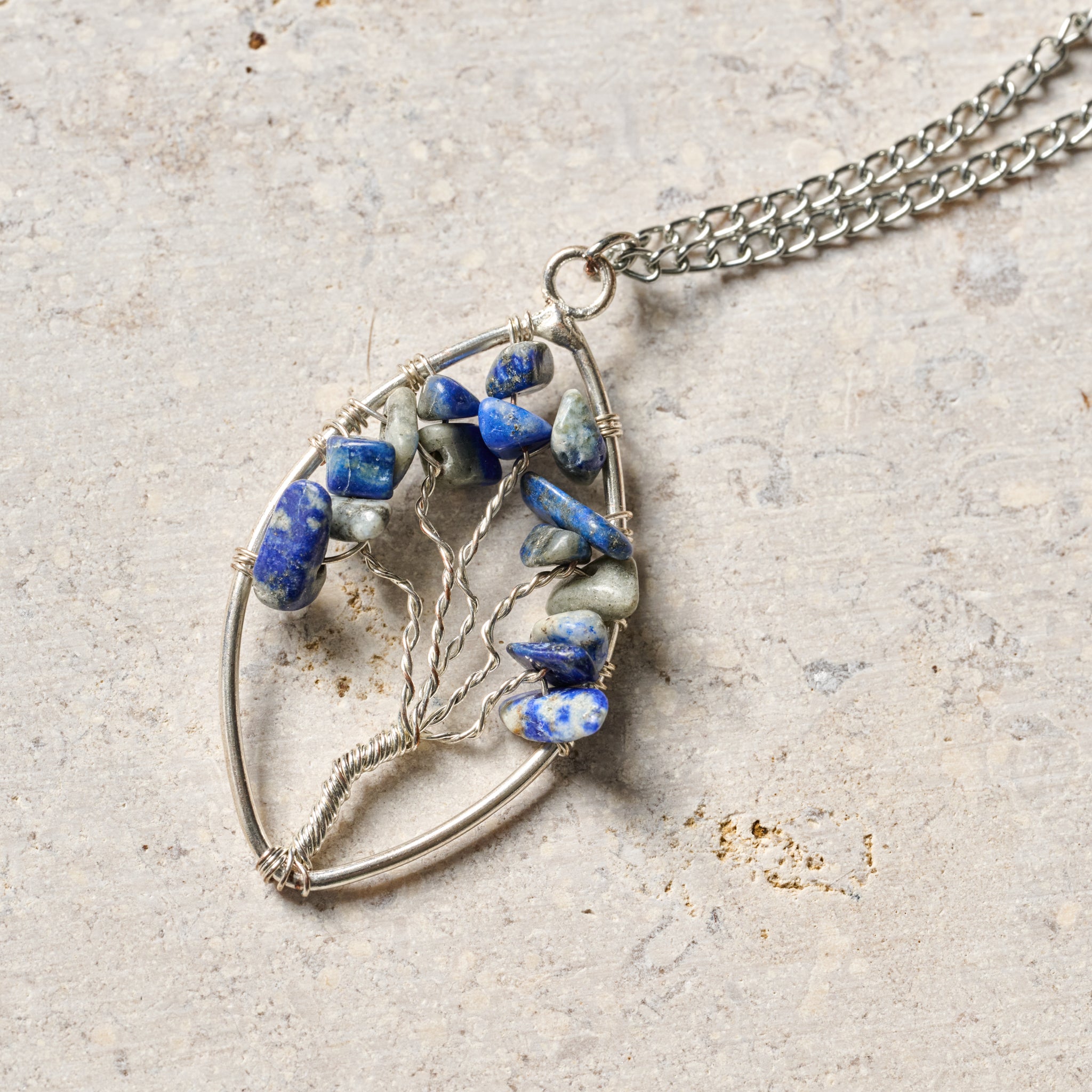Lapis Tree Pendant Necklace - Ten Thousand Villages