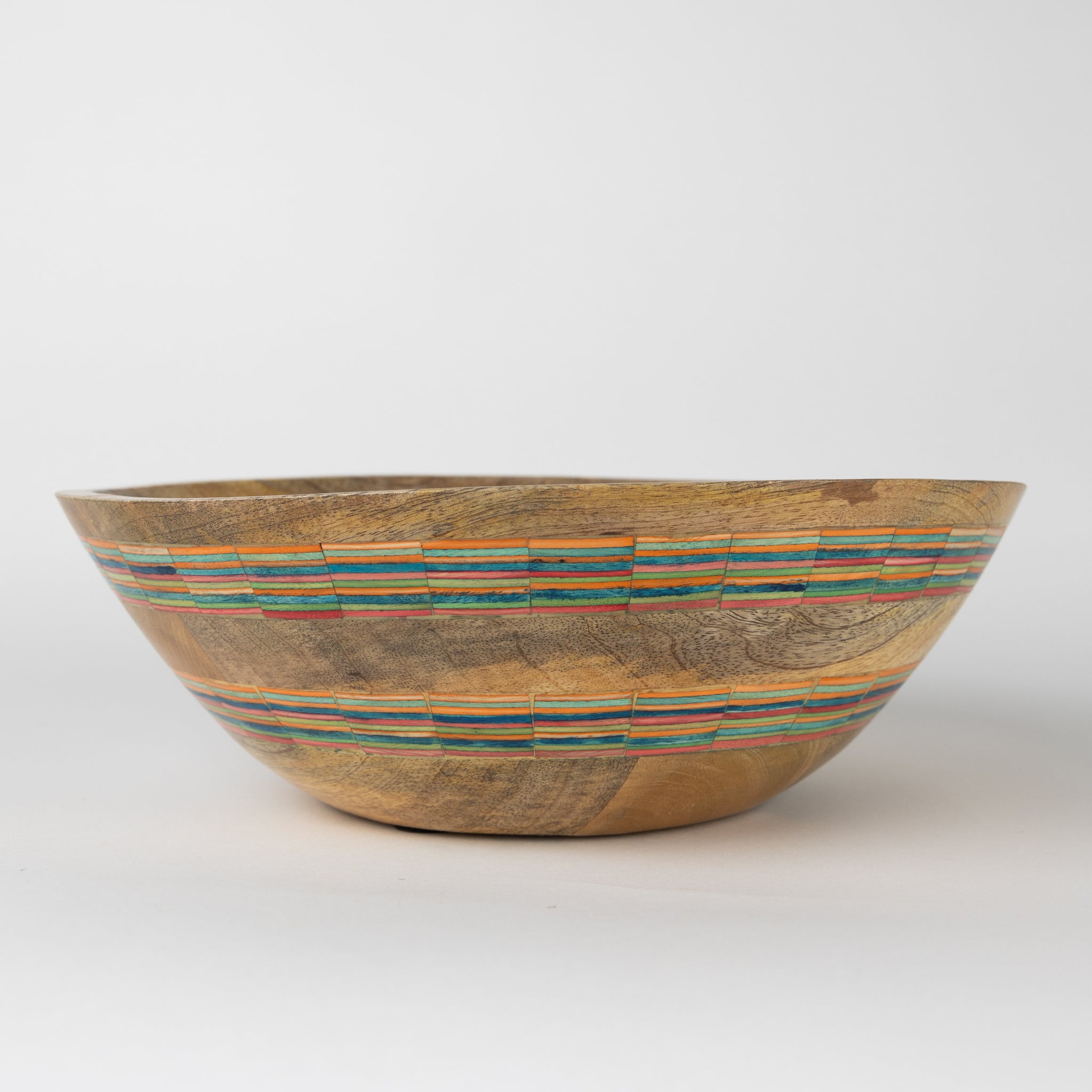 Striped Mango Wood Salad Bowl - Ten Thousand Villages