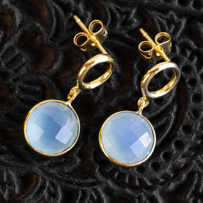 Sona Chalcedony Blue Gem Drop Earrings 2