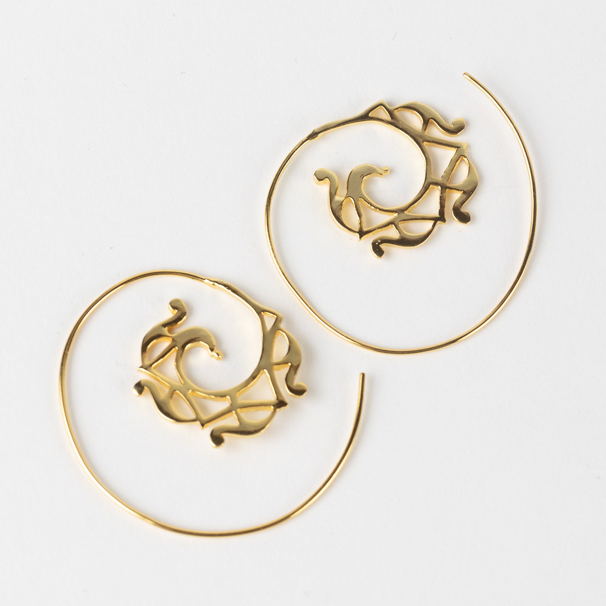 Katani Gold Swirl Hoop Earrings - Ten Thousand Villages