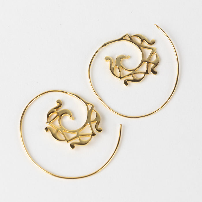 Katani Gold Swirl Hoop Earrings 2