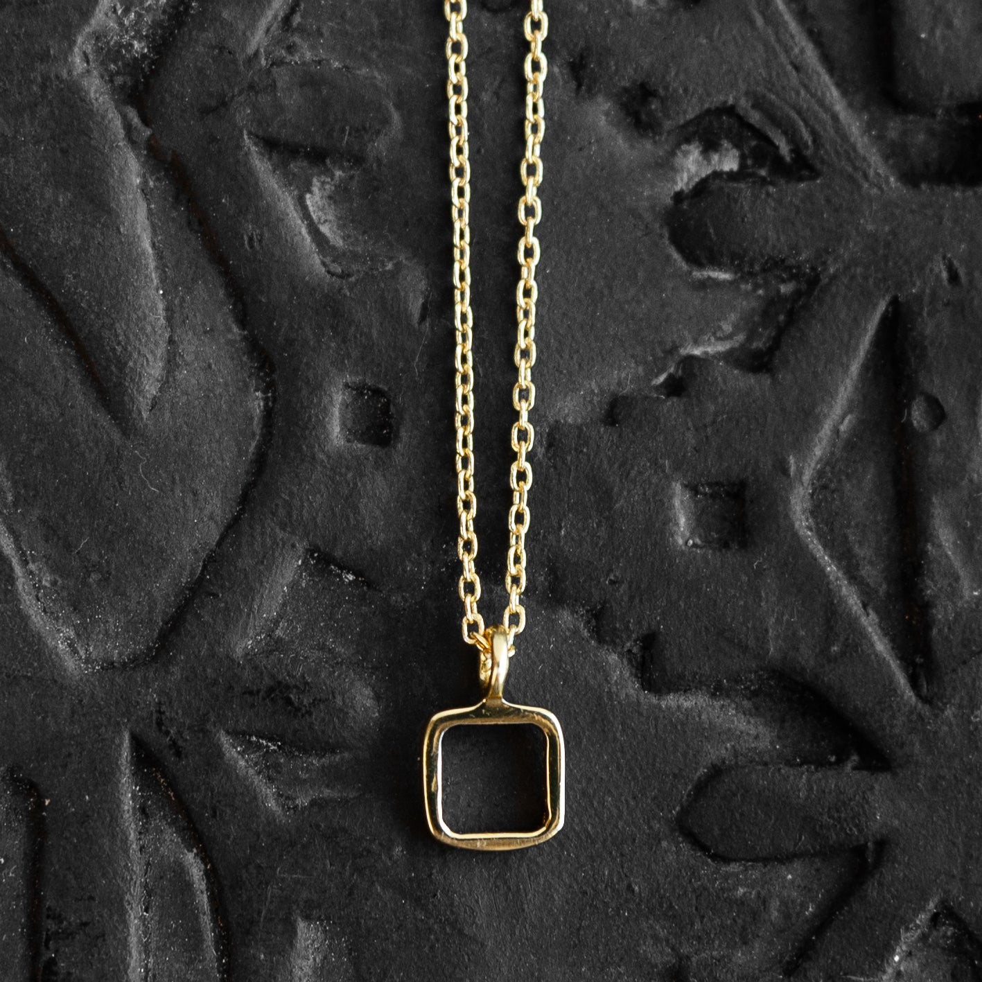 Sundar Square Pendant Gold Necklace - Ten Thousand Villages