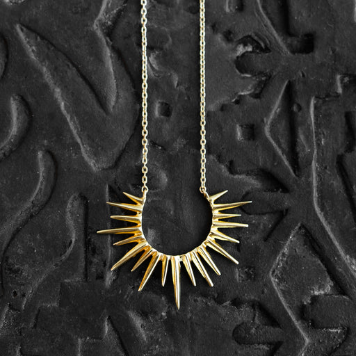 Kiranon Sunburst Gold Pendant Necklace