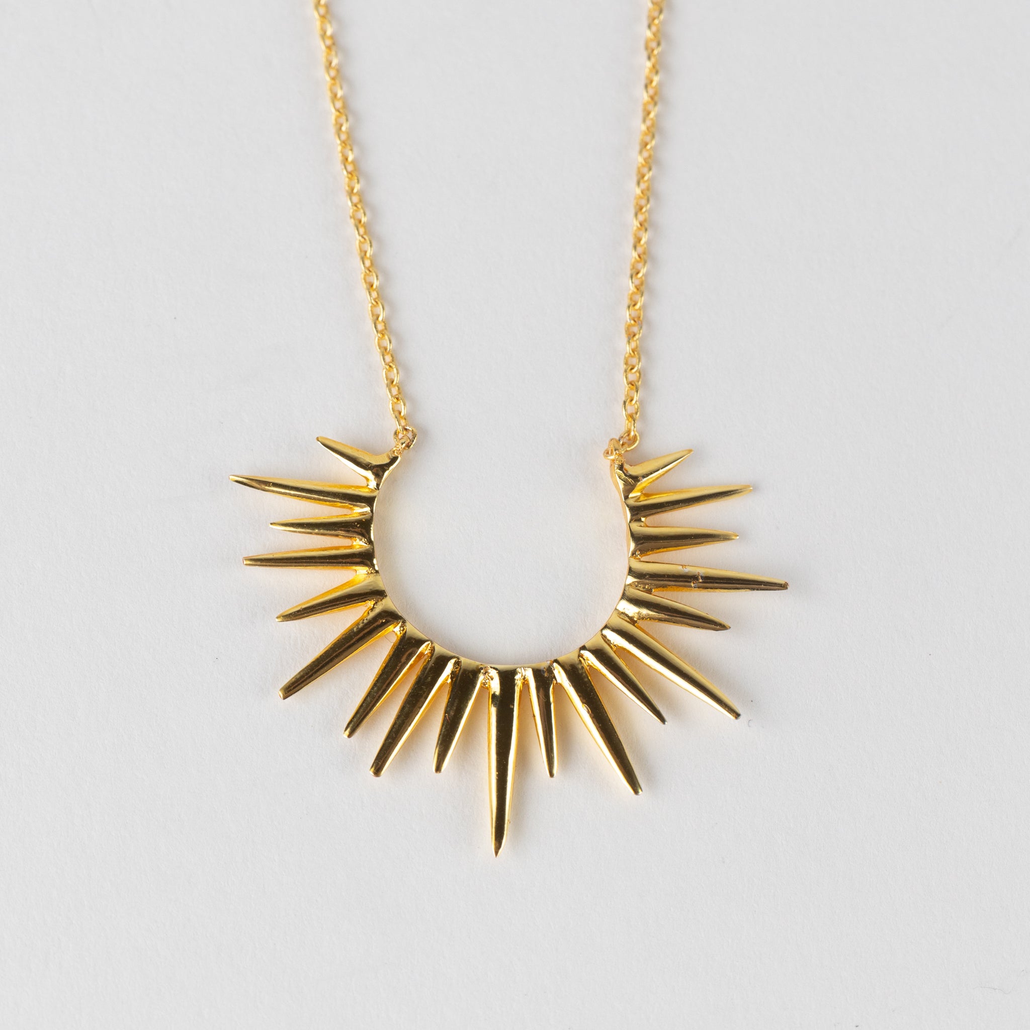 Kiranon Sunburst Gold Pendant Necklace - Ten Thousand Villages