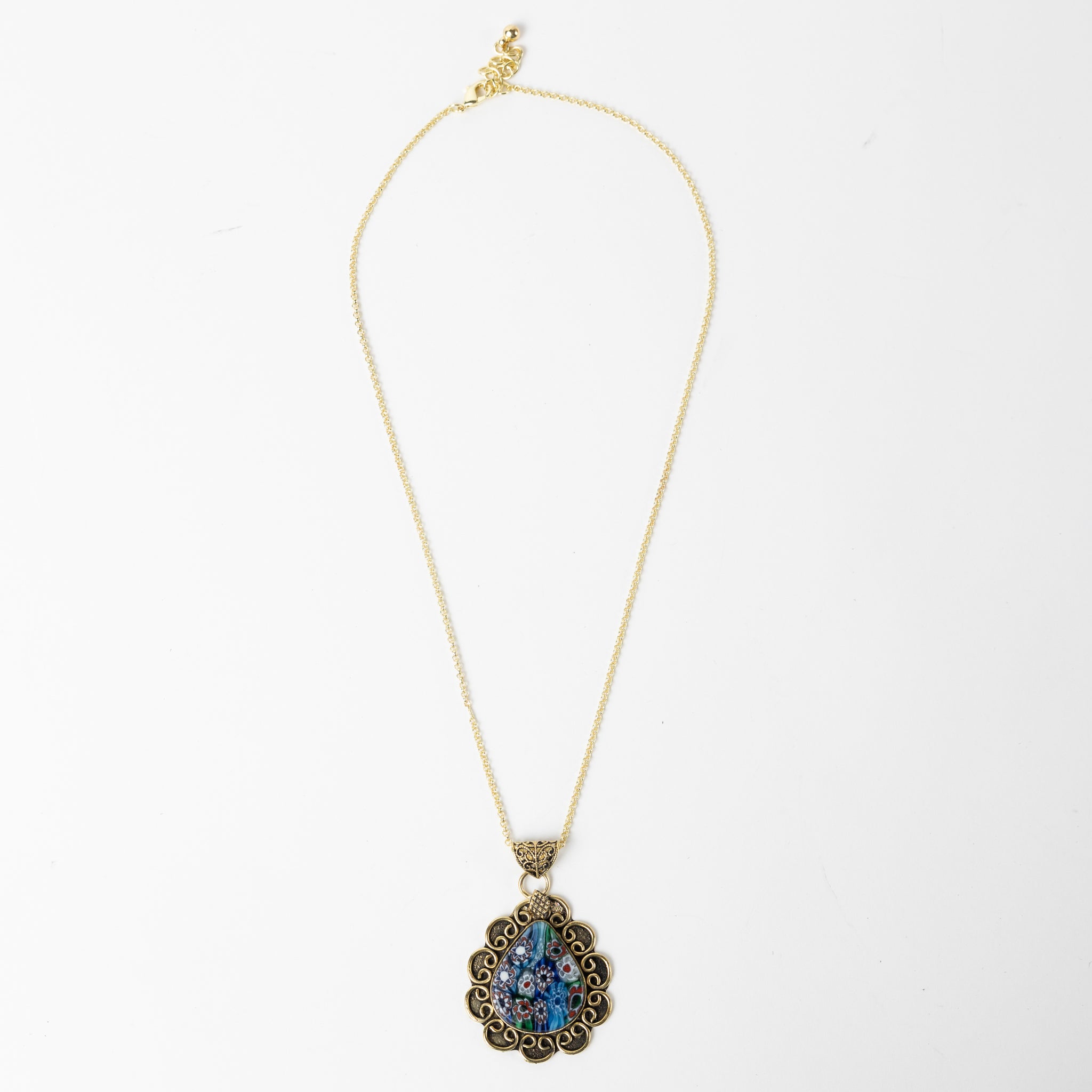 Anya Brass Teardrop Pendant Necklace - Ten Thousand Villages