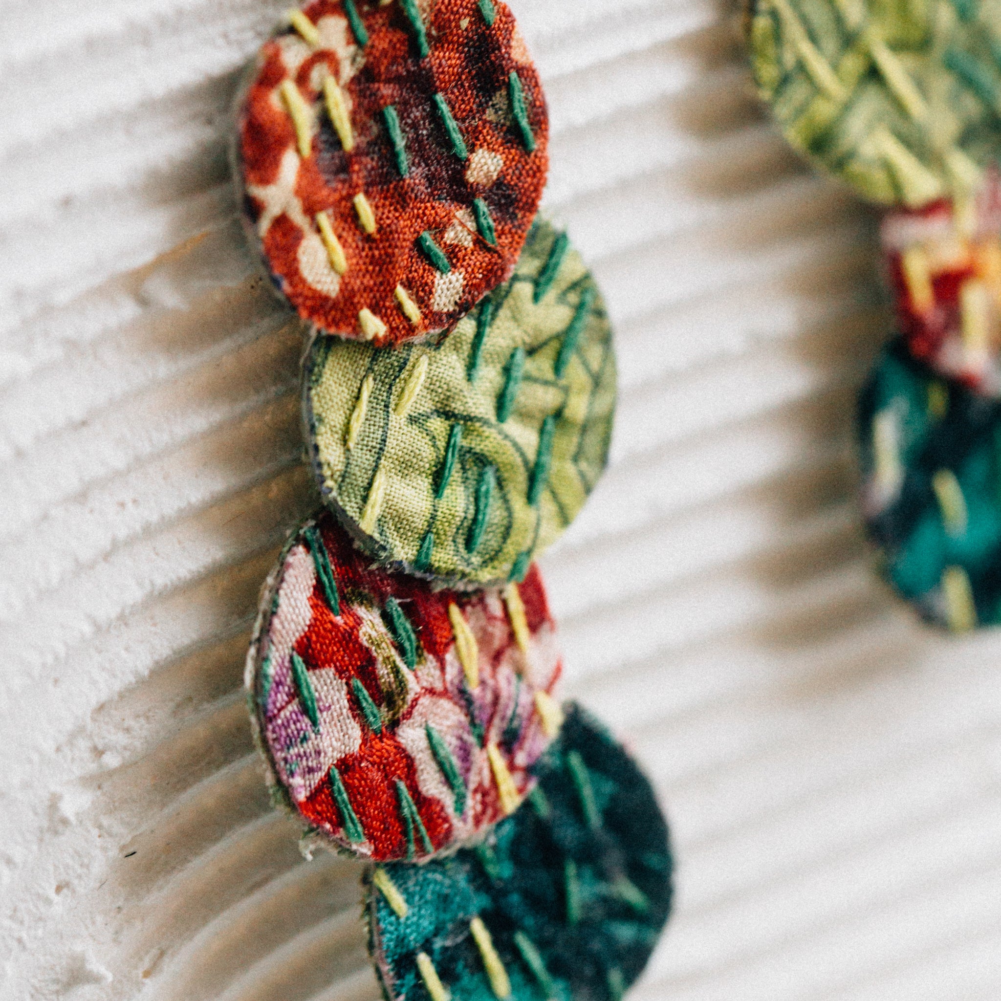 Ria Kantha Dangle Earrings - Ten Thousand Villages