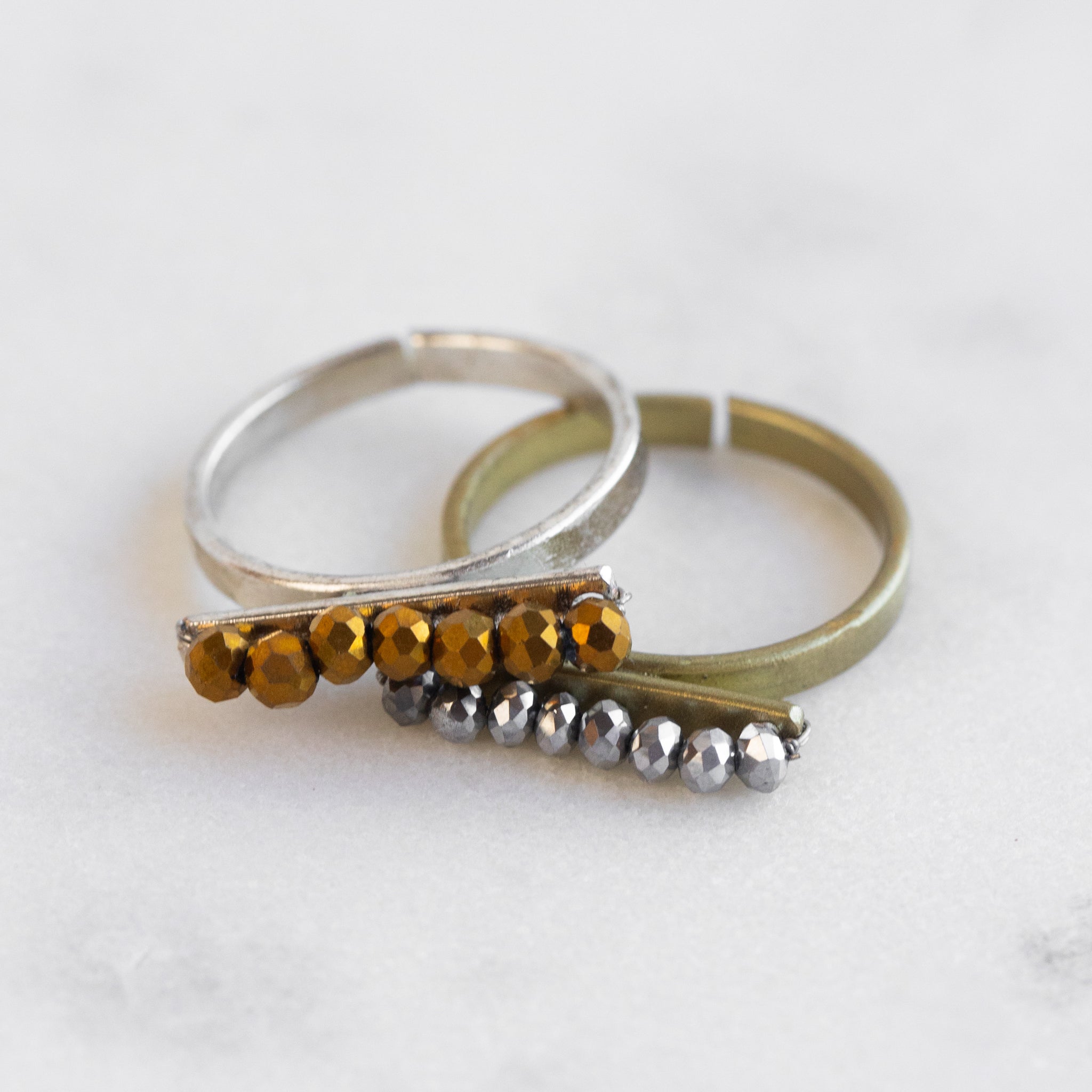 Taakat Gold Bar Silver Ring - Ten Thousand Villages