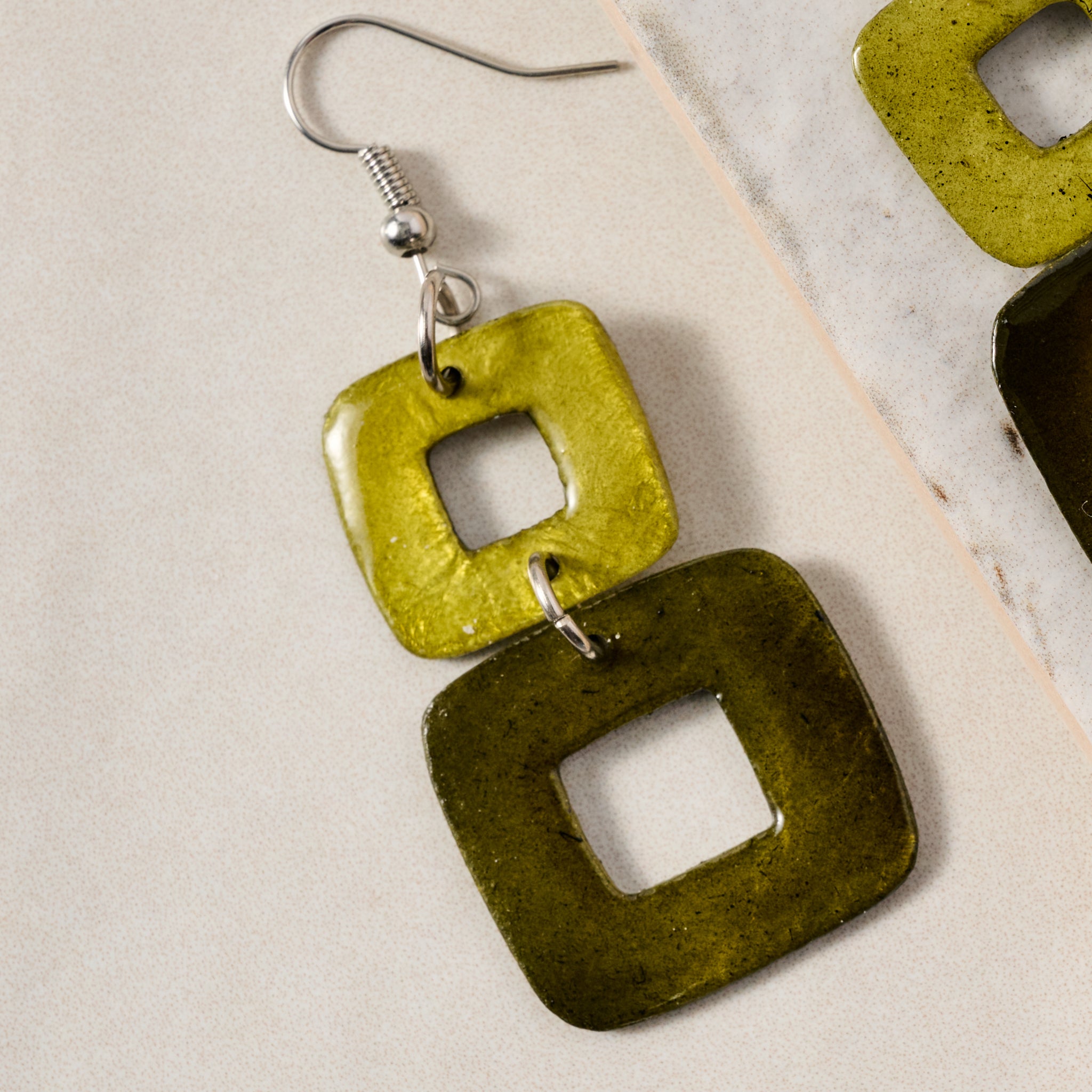 Maja Square Capiz Earrings - Ten Thousand Villages