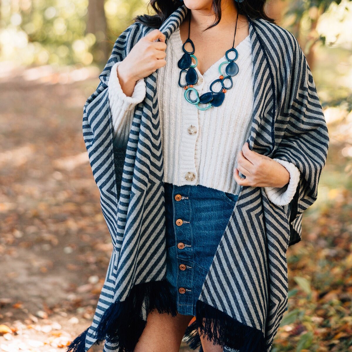 Chevron Stripe Poncho - Ten Thousand Villages
