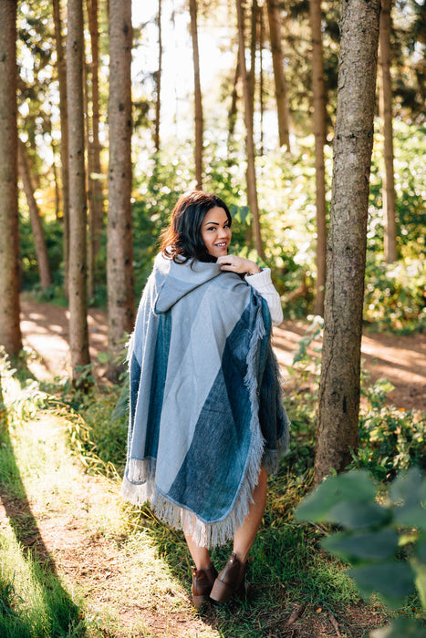Frozen Pines Hooded Poncho 3