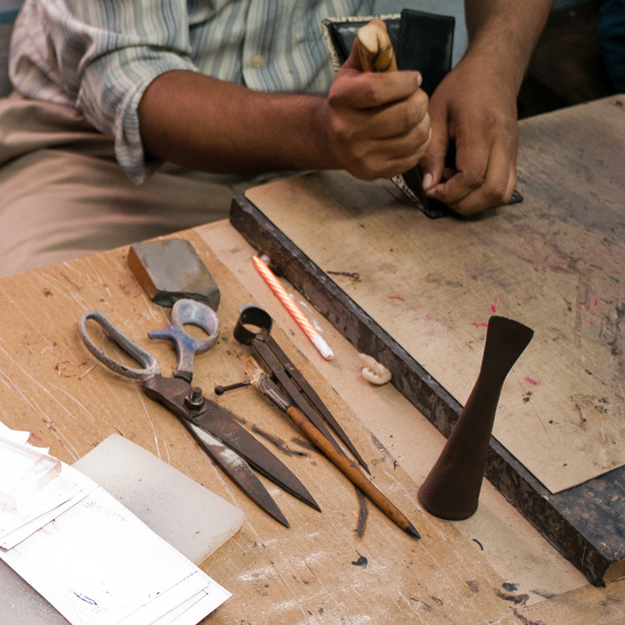 Esha Silver Sparkle Leaf Earrings - Ten Thousand Villages
