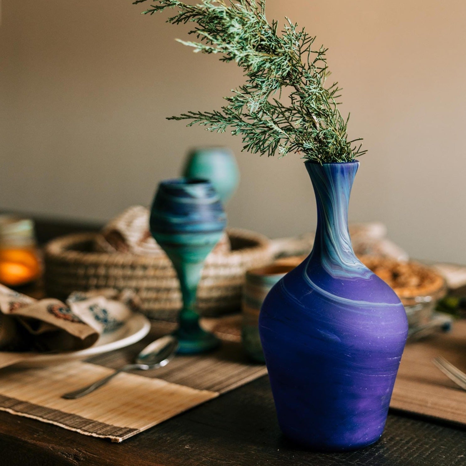 Phoenician Blue Decanter - Ten Thousand Villages