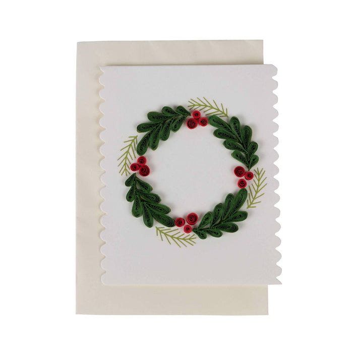 Holiday Wreath Quilled Card - Default Title (5405490) 1