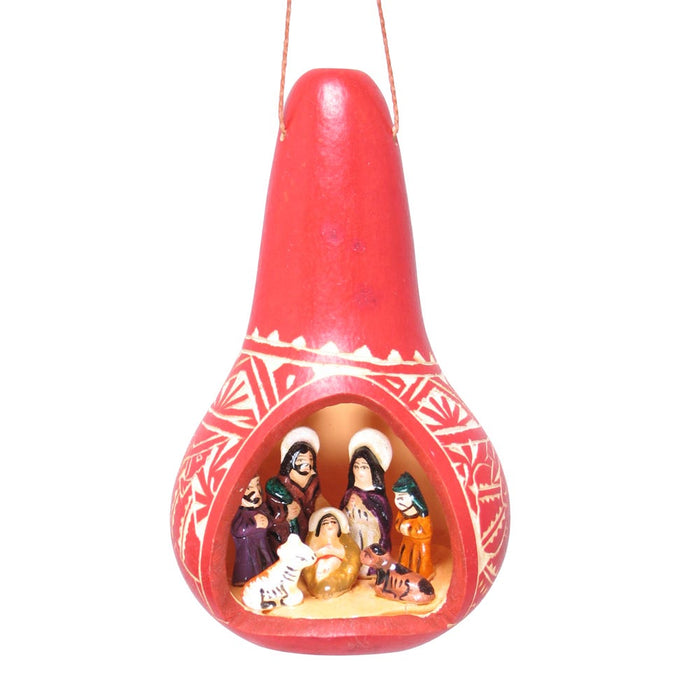Nativity Gourd Ornament 1