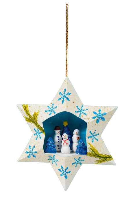 Snowman Trio Star Ornament 1